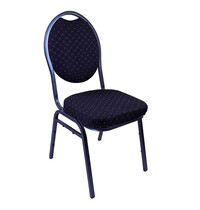 HC Banketstoel | STACKCHAIR | Stof/Metaal | Black | Grijs Frame | Indoor | Stapelbaar | 400x470x900(h)mm 