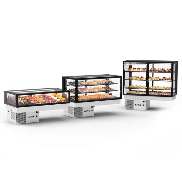 Drop-In Koelvitrine | INTEGRA | Zwart | +2°C/+6°C | Geforceerd | 4 Niveaus | Touchscreen | 1000x600x815/1155(h)mm