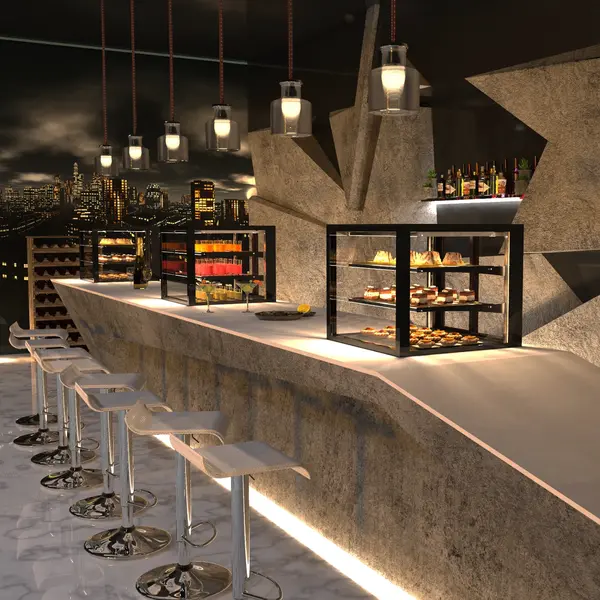 Drop-In Koelvitrine | INTEGRA | Zwart | +2°C/+6°C | Geforceerd | 4 Niveaus | Touchscreen | 1000x600x815/1155(h)mm