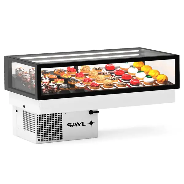 Drop-In Koelvitrine | INTEGRA | Zwart | +2°C/+6°C | Geforceerd | 1 Niveau | Touchscreen | 1200x600x265/615(h)mm