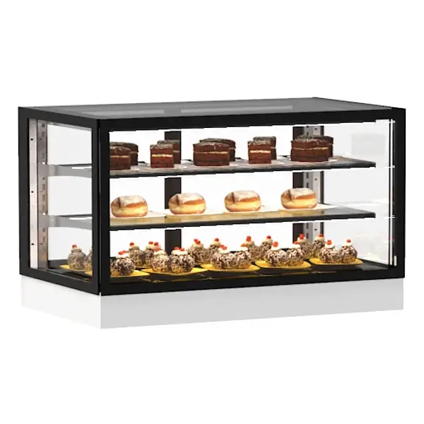 Koelvitrine | INTEGRA | Zwart/Wit | +2°C/+6°C | Geforceerd | Externe Koeling (Excl.) | 3 Niveaus | Touchscreen | 1000x600x650(h)mm