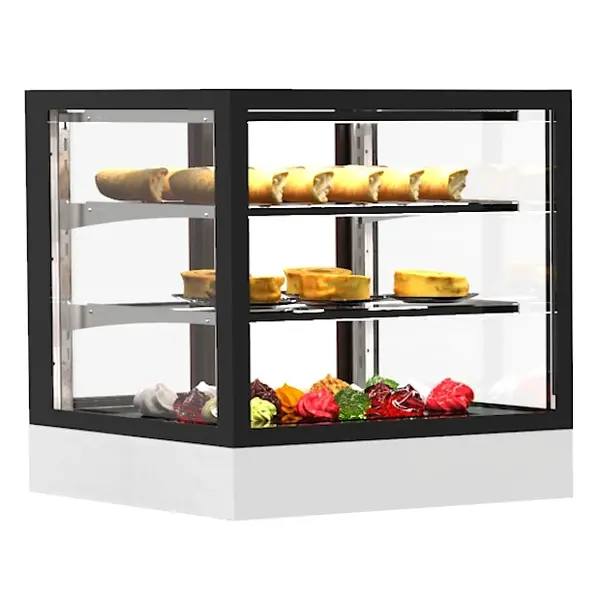 Koelvitrine | INTEGRA | Zwart/Wit | +2°C/+6°C | Geforceerd | 3 Niveaus | Touchscreen | Losse Koelunit (Inbouw) | 600x600x650(h)mm