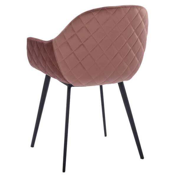 Stoelen | CAMILLE |  Fluweel/Metaal | Old Pink |  Zwarte Poten | Indoor | 2 Stuks | 560x650x820(h)mm