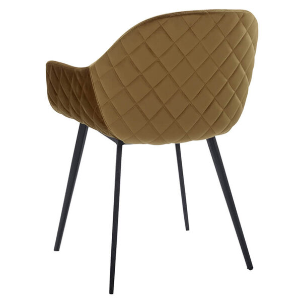 Stoelen | CAMILLE |  Fluweel/Metaal | Gold |  Zwarte Poten | Indoor | 2 Stuks | 560x650x820(h)mm