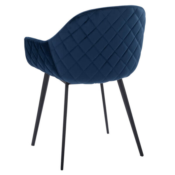 Stoelen | CAMILLE |  Fluweel/Metaal | Blue |  Zwarte Poten | Indoor | 2 Stuks | 560x650x820(h)mm