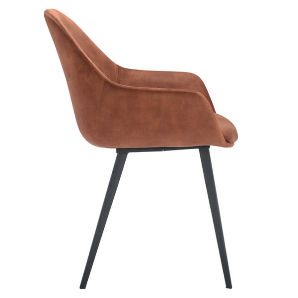 Stoelen | TERA |  Fluweel/Metaal | Copper |  Zwarte Poten | Indoor | 2 Stuks | 560x650x820(h)mm