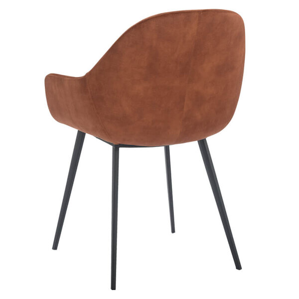 Stoelen | TERA |  Fluweel/Metaal | Copper |  Zwarte Poten | Indoor | 2 Stuks | 560x650x820(h)mm