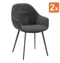 HC Stoelen | TERA |  Fluweel/Metaal | Hunter |  Zwarte Poten | Indoor | 2 Stuks | 560x650x820(h)mm 