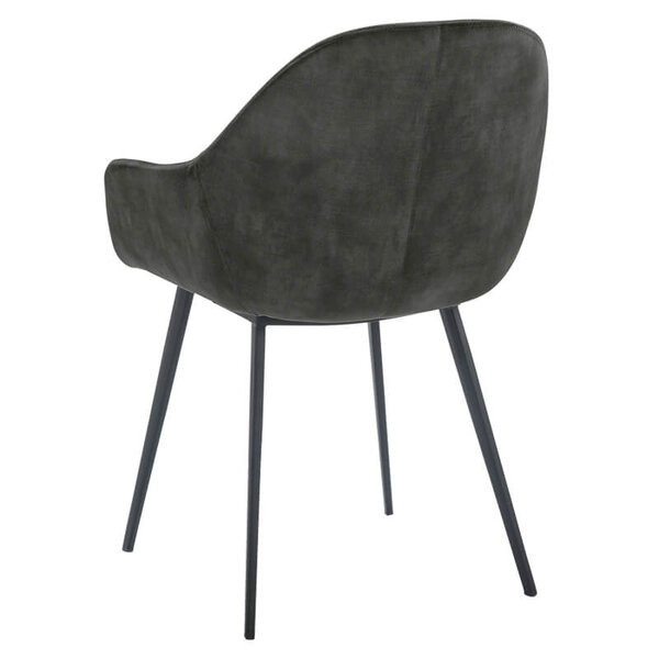 Stoelen | TERA |  Fluweel/Metaal | Hunter |  Zwarte Poten | Indoor | 2 Stuks | 560x650x820(h)mm