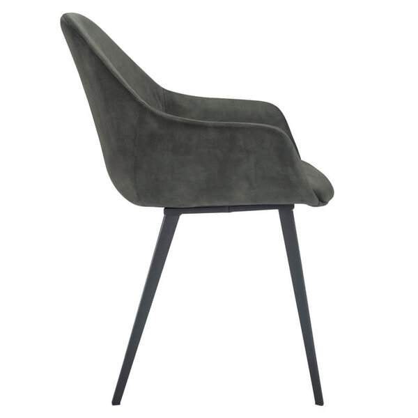 Stoelen | TERA |  Fluweel/Metaal | Hunter |  Zwarte Poten | Indoor | 2 Stuks | 560x650x820(h)mm