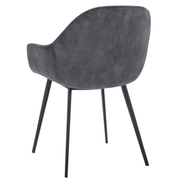 Stoelen | TERA |  Fluweel/Metaal | Anthracite |  Zwarte Poten | Indoor | 2 Stuks | 560x650x820(h)mm