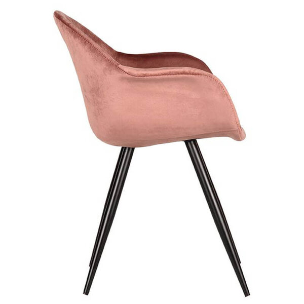 Stoelen | FIONA |  Fluweel/Metaal | Old Pink |  Zwarte Poten | Indoor | 2 Stuks | 600x580x830(h)mm
