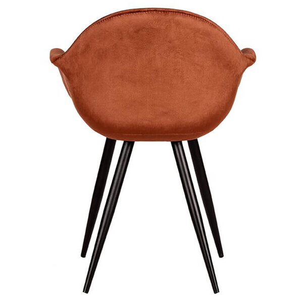 Stoelen | FIONA |  Fluweel/Metaal | Rust |  Zwarte Poten | Indoor | 2 Stuks | 600x580x830(h)mm