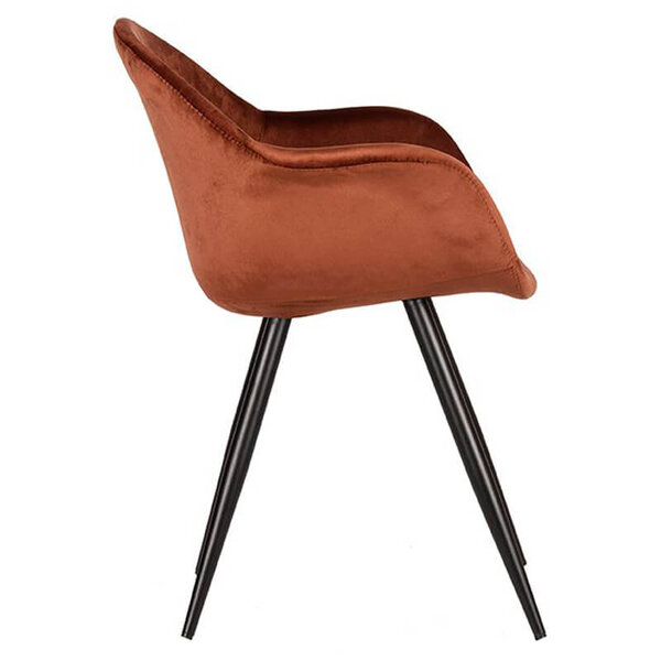 Stoelen | FIONA |  Fluweel/Metaal | Rust |  Zwarte Poten | Indoor | 2 Stuks | 600x580x830(h)mm