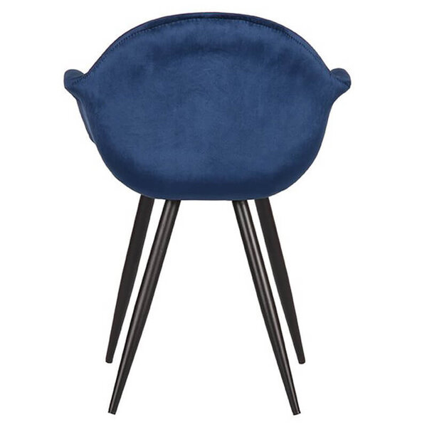 Stoelen | FIONA |  Fluweel/Metaal | Blue |  Zwarte Poten | Indoor | 2 Stuks | 600x580x830(h)mm