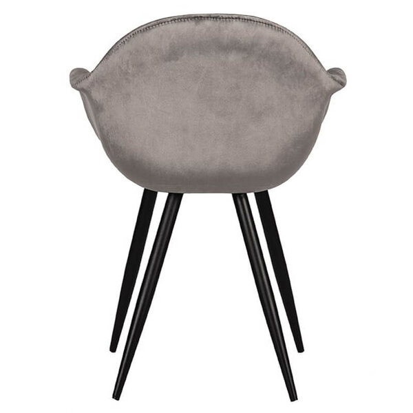 Stoelen | FIONA |  Fluweel/Metaal | Grey |  Zwarte Poten | Indoor | 2 Stuks | 600x580x830(h)mm