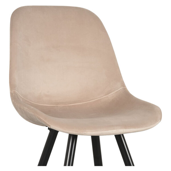 Stoelen | CARA |  Fluweel/Metaal | Sand |  Zwarte Poten | Indoor | 2 Stuks | 460x560x880(h)mm
