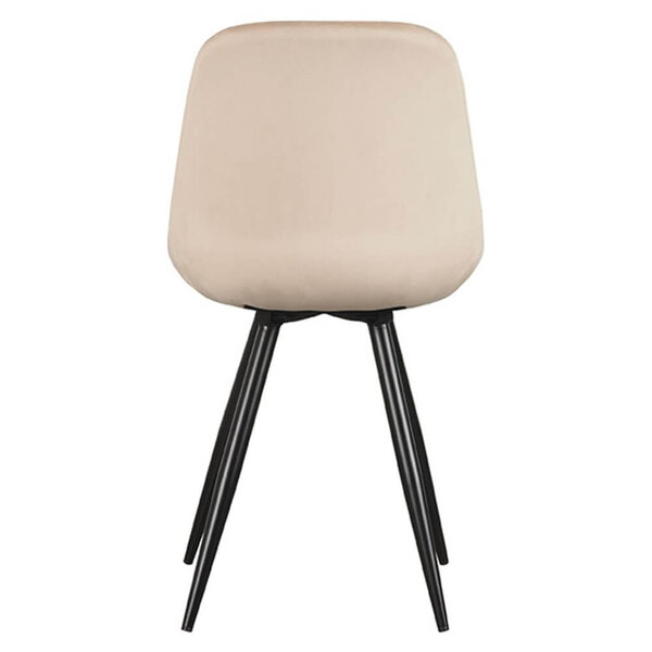 Stoelen | CARA |  Fluweel/Metaal | Sand |  Zwarte Poten | Indoor | 2 Stuks | 460x560x880(h)mm