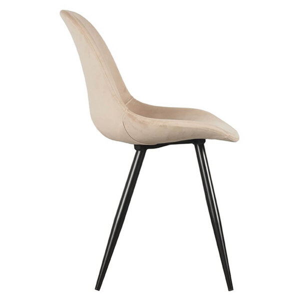 Stoelen | CARA |  Fluweel/Metaal | Sand |  Zwarte Poten | Indoor | 2 Stuks | 460x560x880(h)mm