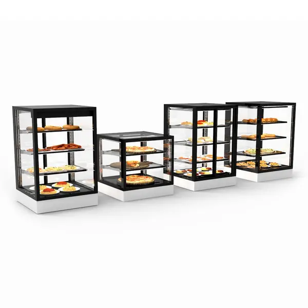 Koelvitrine | INTEGRA | Zwart/Wit | +2°C/+6°C | Geforceerd | Externe Koeling (Excl.) | 3 Niveaus | Touchscreen | 600x600x650(h)mm