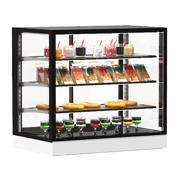 Koelvitrine | INTEGRA | Zwart/Wit | +2°C/+6°C | Geforceerd | 4 Niveaus | Touchscreen | Losse Koelunit (Inbouw) | 1000x600x950(h)mm