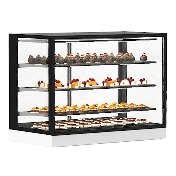 Koelvitrine | INTEGRA | Zwart/Wit | +2°C/+6°C | Geforceerd | 4 Niveaus | Touchscreen | Losse Koelunit (Inbouw) | 1200x600x950(h)mm