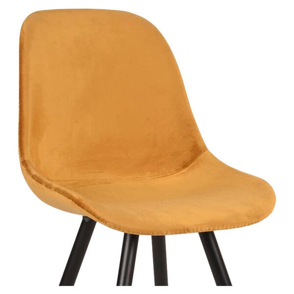 Stoelen | CARA |  Fluweel/Metaal | Ochre |  Zwarte Poten | Indoor | 2 Stuks | 460x560x880(h)mm