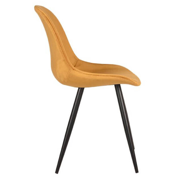 Stoelen | CARA |  Fluweel/Metaal | Ochre |  Zwarte Poten | Indoor | 2 Stuks | 460x560x880(h)mm