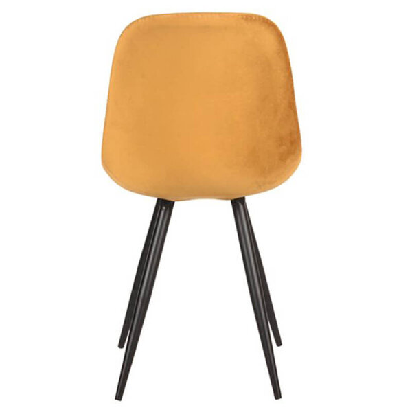 Stoelen | CARA |  Fluweel/Metaal | Ochre |  Zwarte Poten | Indoor | 2 Stuks | 460x560x880(h)mm