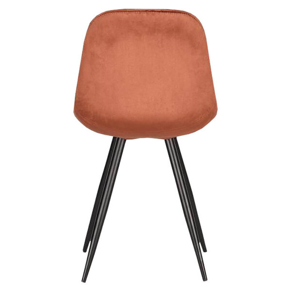 Stoelen | CARA |  Fluweel/Metaal | Rust |  Zwarte Poten | Indoor | 2 Stuks | 460x560x880(h)mm