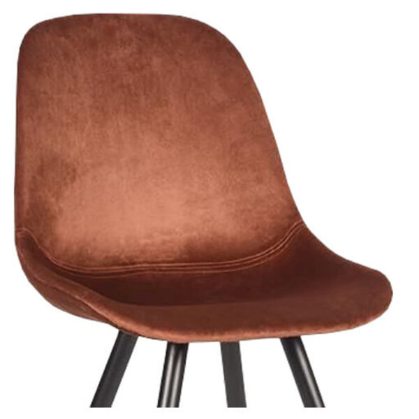 Stoelen | CARA |  Fluweel/Metaal | Rust |  Zwarte Poten | Indoor | 2 Stuks | 460x560x880(h)mm