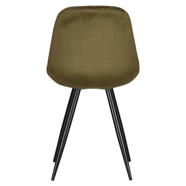 Stoelen | CARA |  Fluweel/Metaal | Army Green |  Zwarte Poten | Indoor | 2 Stuks | 460x560x880(h)mm