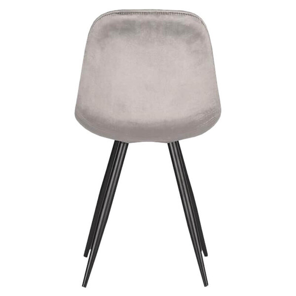 Stoelen | CARA |  Fluweel/Metaal | Grey |  Zwarte Poten | Indoor | 2 Stuks | 460x560x880(h)mm