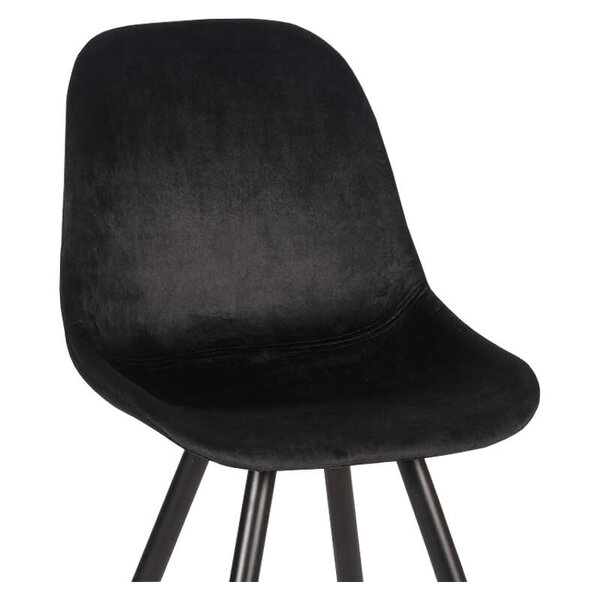 Stoelen | CARA |  Fluweel/Metaal | Black |  Zwarte Poten | Indoor | 2 Stuks | 460x560x880(h)mm