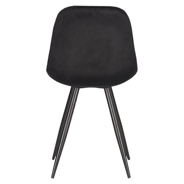 Stoelen | CARA |  Fluweel/Metaal | Black |  Zwarte Poten | Indoor | 2 Stuks | 460x560x880(h)mm
