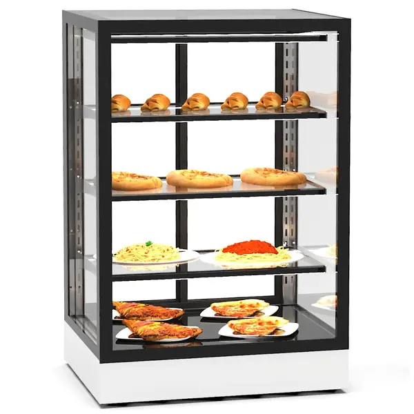 Warmhoudvitrine | INTEGRA | Zwart/Wit | 60°C/70°C | Geventileerd | 4 Niveaus | 0.73kW (230V) | Touchscreen | 600x600x950(h)mm