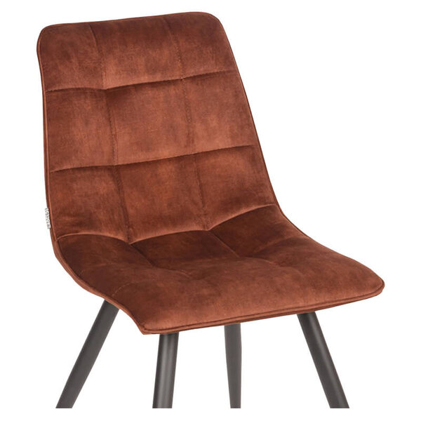 Stoelen | JADI |  Fluweel/Metaal | Rust |  Zwarte Poten | Indoor | 2 Stuks | 450x560x850(h)mm