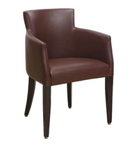 HC Stoel | OMEGA | Kunstleer/Hout | Brown | Wengé Poten | Indoor | 510x530x880(h)mm 