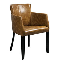 HC Stoel | OMEGA | Kunstleer/Hout | Cognac | Wengé Poten | Indoor | 510x530x880(h)mm 