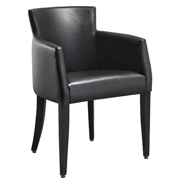 Stoel | OMEGA | Kunstleer/Hout | Black | Wengé Poten | Indoor | 510x530x880(h)mm