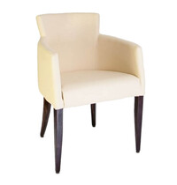 HC Stoel | OMEGA | Kunstleer/Hout | Creme | Wengé Poten | Indoor | 510x530x880(h)mm 