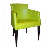 HC Stoel | OMEGA | Kunstleer/Hout | Green | Wengé Poten | Indoor | 510x530x880(h)mm 