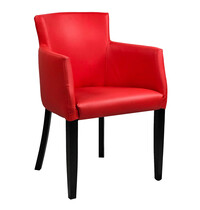 HC Stoel | OMEGA | Kunstleer/Hout | Red | Wengé Poten | Indoor | 510x530x880(h)mm 