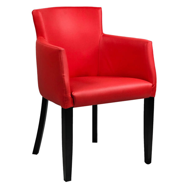 Stoel | OMEGA | Kunstleer/Hout | Red | Wengé Poten | Indoor | 510x530x880(h)mm