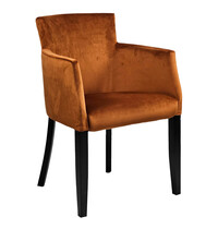 HC Stoel | OMEGA | Fluweel/Hout | Rust | Wengé Poten | Indoor | 510x530x880(h)mm 