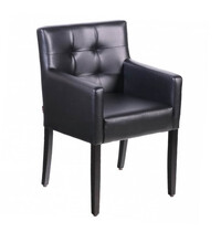HC Stoel | DEX | Kunstleer/Hout | Black | Wengé Poten | Indoor | 530x500x880(h)mm 