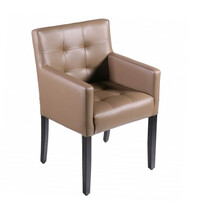 HC Stoel | DEX | Kunstleer/Hout | Taupe | Wengé Poten | Indoor | 530x500x880(h)mm 