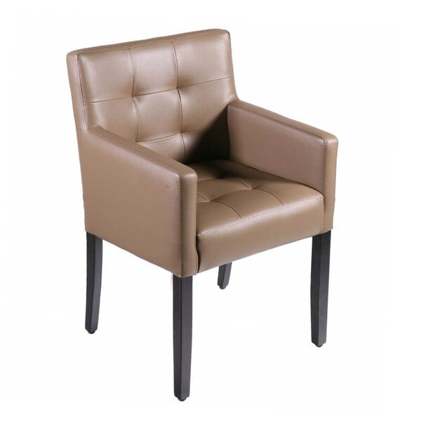 Stoel | DEX | Kunstleer/Hout | Taupe | Wengé Poten | Indoor | 530x500x880(h)mm