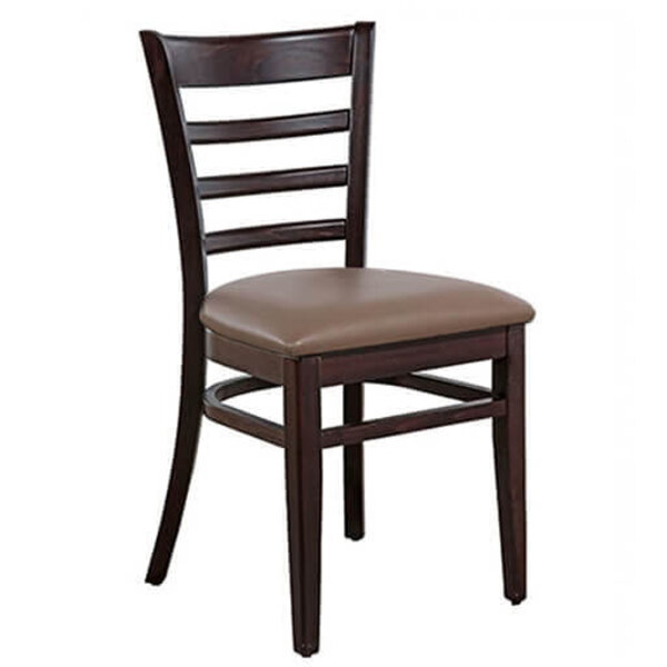 Stoel | RIVA | Kunstleer/Hout | Taupe | Wengé Frame | Indoor | 430x520x850(h)mm