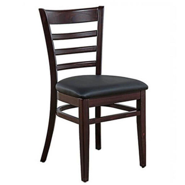 Stoel | RIVA | Kunstleer/Hout | Black | Wengé Frame | Indoor | 430x520x850(h)mm